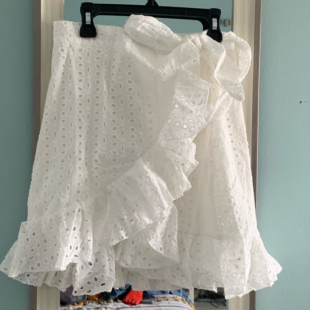 White wrap around skirt